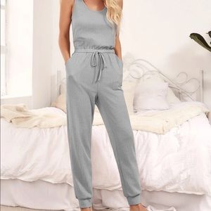 Waffle knit jumpsuit